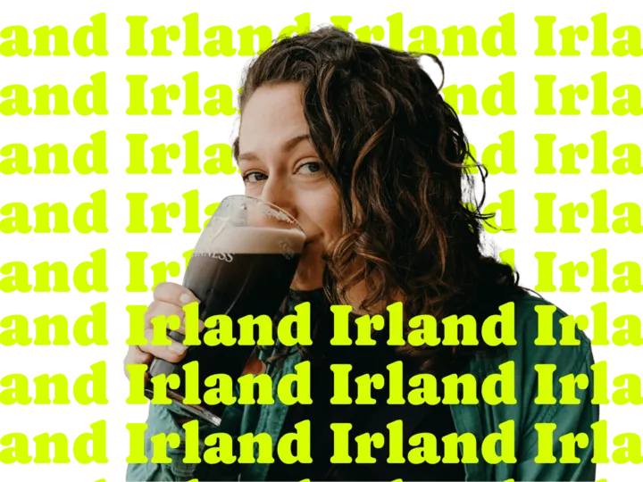 Irland Person mit einem Guiness