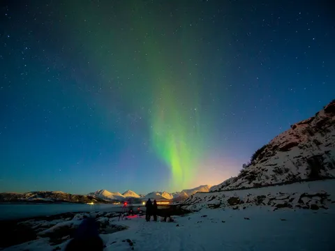Nordlichter in der Nähe von Tromso in Norwegen